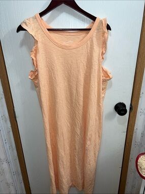 Universal Thread Peach Sleeveless Ruffle-Trim dress